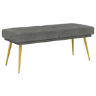 Bank donkergrijs fluweel 120x45x46 cm