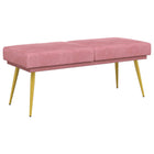 Bank roze fluweel 120x45x46 cm