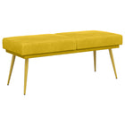Bank geel 120x45x46 cm fluweel