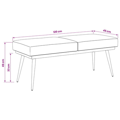 Dubbel Laagige Bank Turquoise 120 x 45 x 46 cm Fluweel
