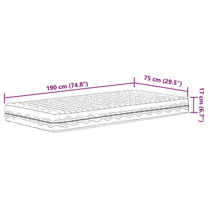 Schuimmatras H2 en H3 75 x 190 cm Wit