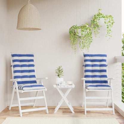 Buiten Kussen 2 pcs Blauw en Wit 120 x 50 x 7 cm Stof