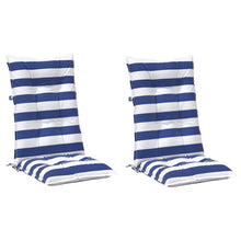 Buiten Kussen 2 pcs Blauw en Wit 120 x 50 x 7 cm Stof
