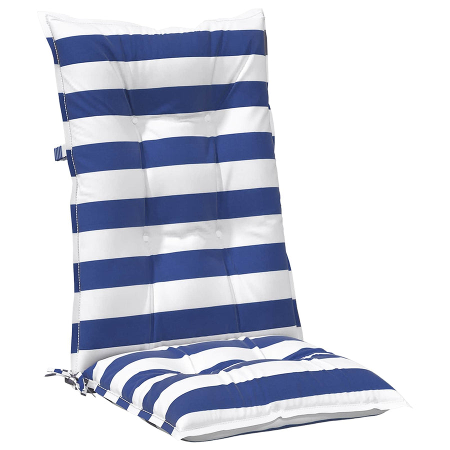 Buiten Kussen 2 pcs Blauw en Wit 120 x 50 x 7 cm Stof