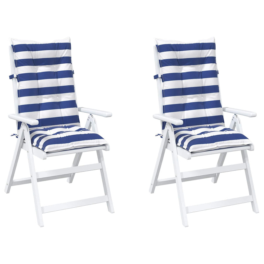 Buiten Kussen 2 pcs Blauw en Wit 120 x 50 x 7 cm Stof
