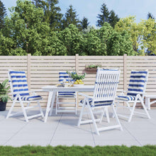 Buiten Kussen 4 pcs Blauw en Wit 120 x 50 x 7 cm Stof