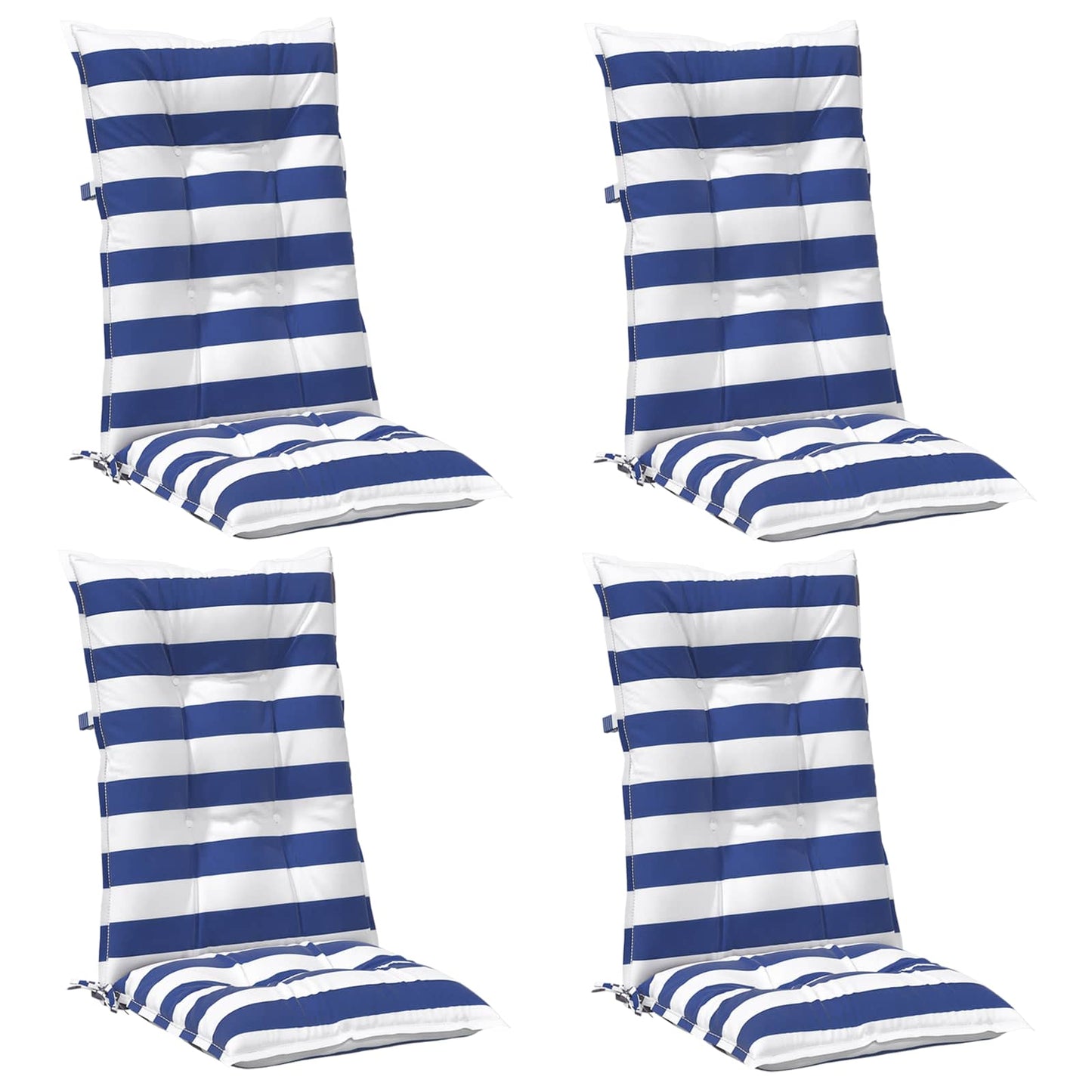 Buiten Kussen 4 pcs Blauw en Wit 120 x 50 x 7 cm Stof