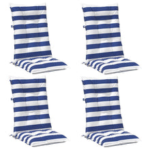 Buiten Kussen 4 pcs Blauw en Wit 120 x 50 x 7 cm Stof
