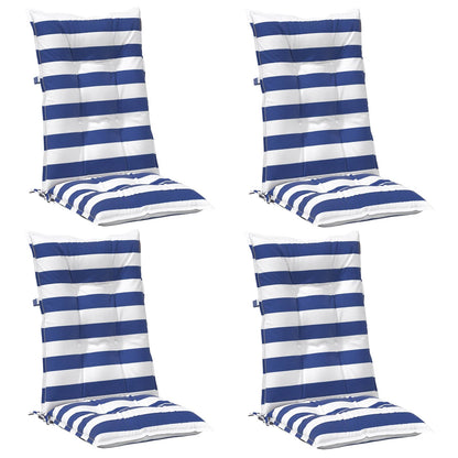 Buiten Kussen 4 pcs Blauw en Wit 120 x 50 x 7 cm Stof