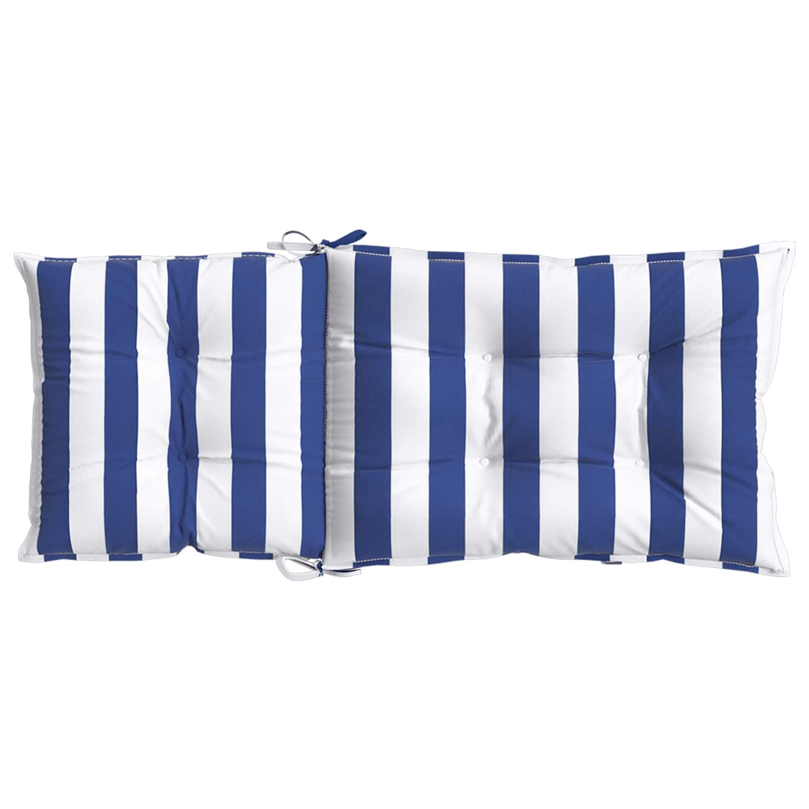 Buiten Kussen 4 pcs Blauw en Wit 120 x 50 x 7 cm Stof