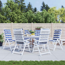 Tuinkussen 6 st Blauw en Wit 120 x 50 x 7 cm Stof