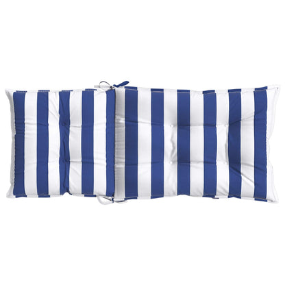Tuinkussen 6 st Blauw en Wit 120 x 50 x 7 cm Stof