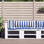 Outdoor Cushions 3 pcs Blue and White 103 x 58 x 10 cm Fabric
