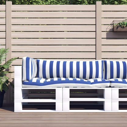 Buiten Kussen 3 pcs Blauw en Wit 103 x 58 x 10 cm Stof