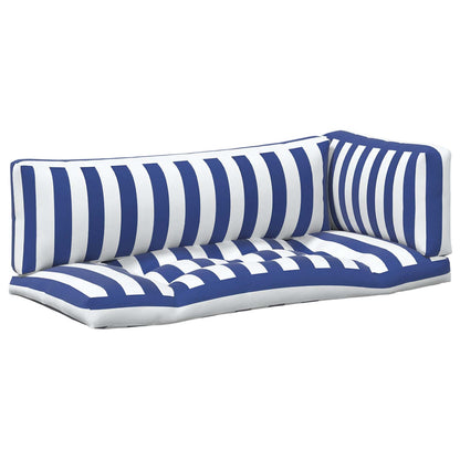 Buiten Kussen 3 pcs Blauw en Wit 103 x 58 x 10 cm Stof