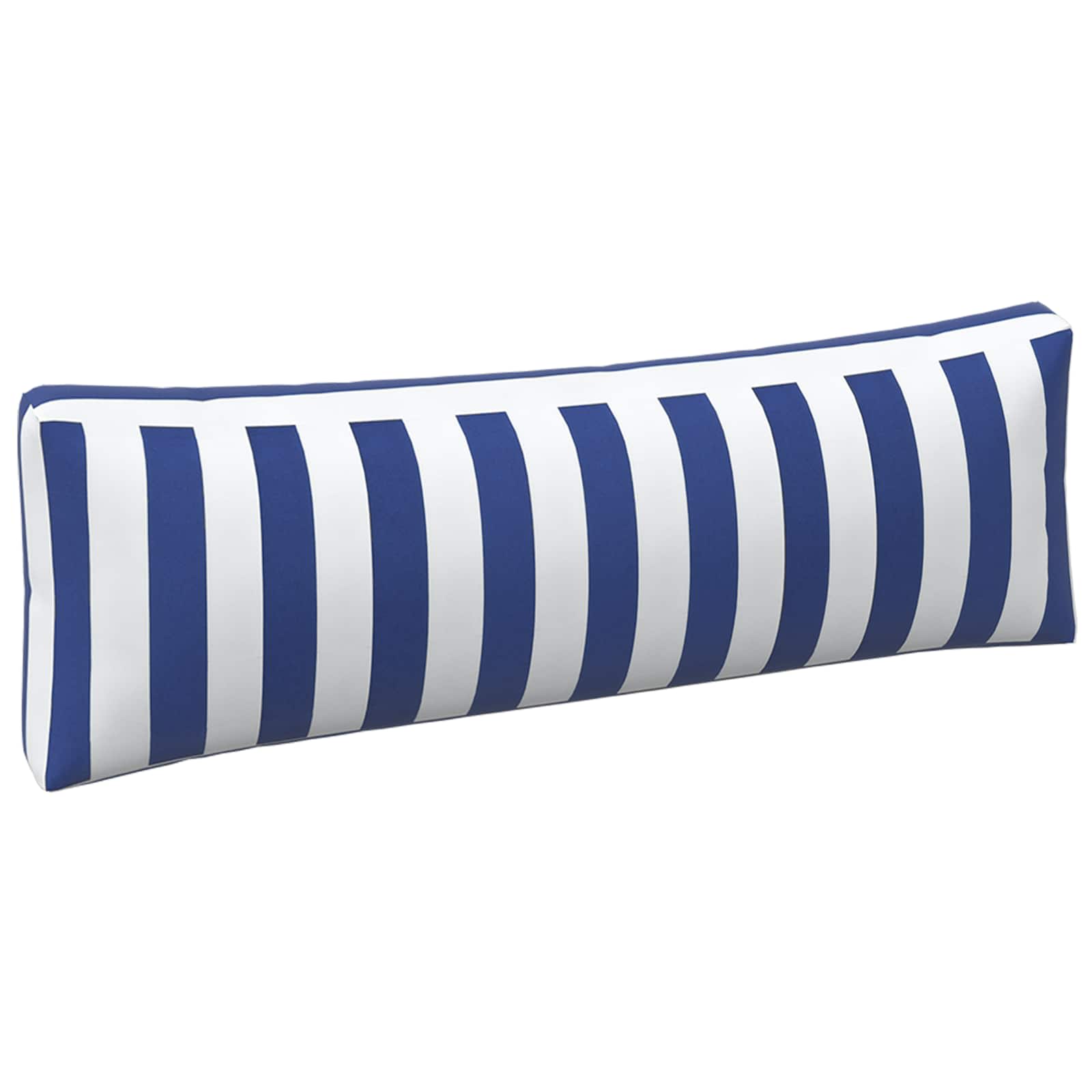 Buiten Kussen 3 pcs Blauw en Wit 103 x 58 x 10 cm Stof