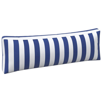 Buiten Kussen 3 pcs Blauw en Wit 103 x 58 x 10 cm Stof