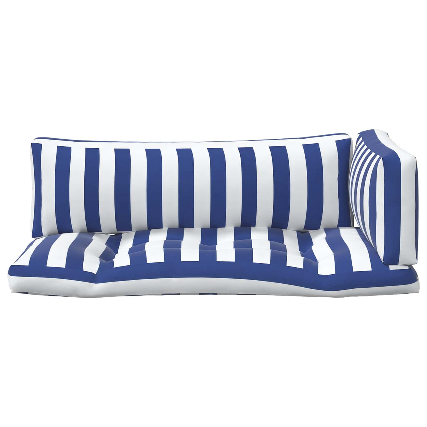 Buiten Kussen 3 pcs Blauw en Wit 103 x 58 x 10 cm Stof