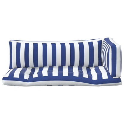 Buiten Kussen 3 pcs Blauw en Wit 103 x 58 x 10 cm Stof