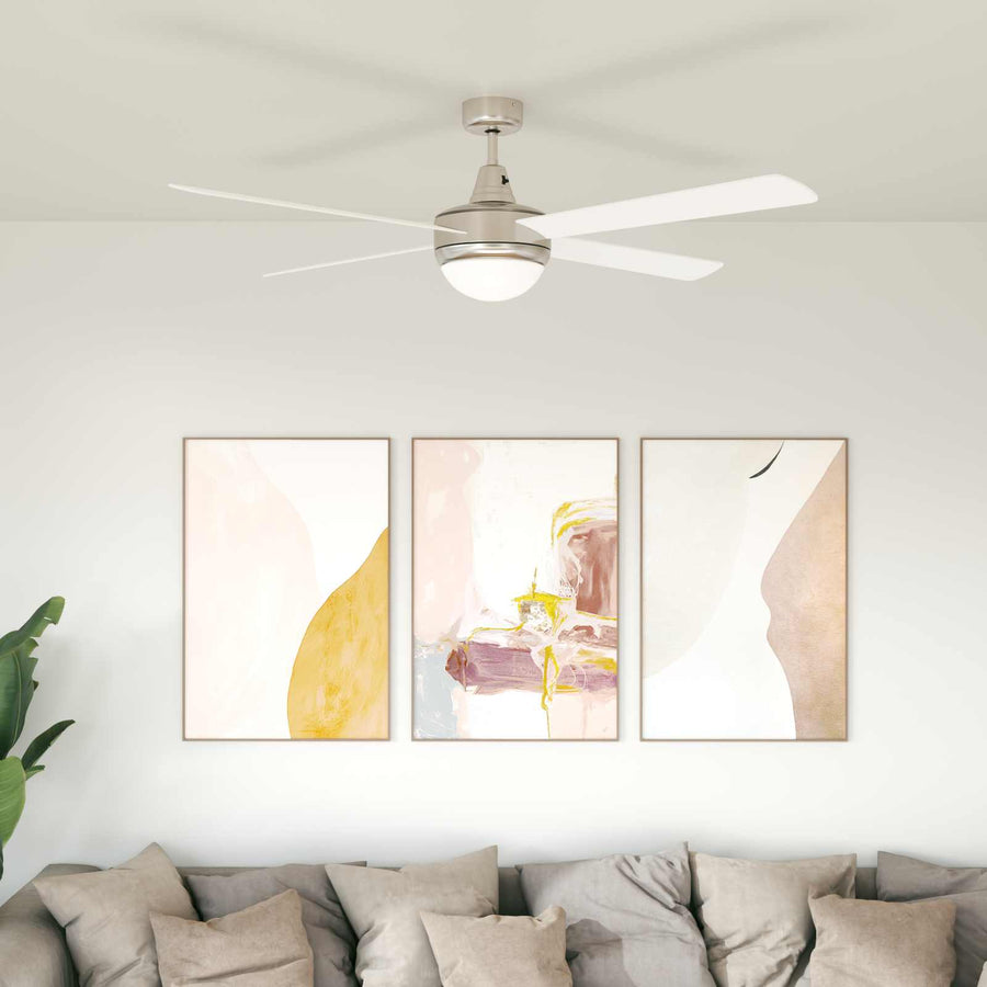 Plafondventilator met licht en afstandsbediening Ø 130 cm Wit