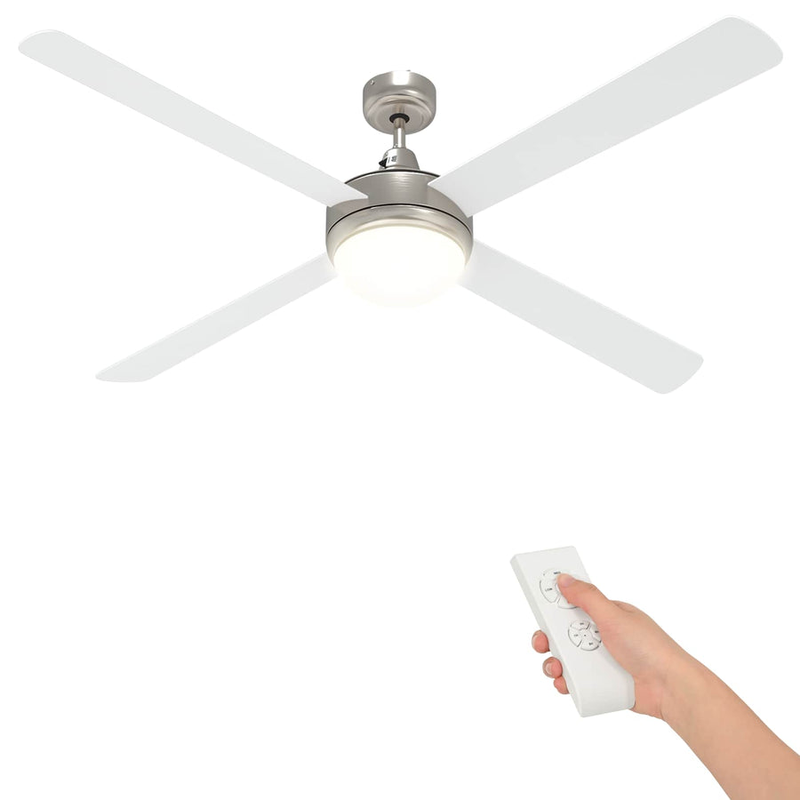 Plafondventilator met licht en afstandsbediening Ø 130 cm Wit