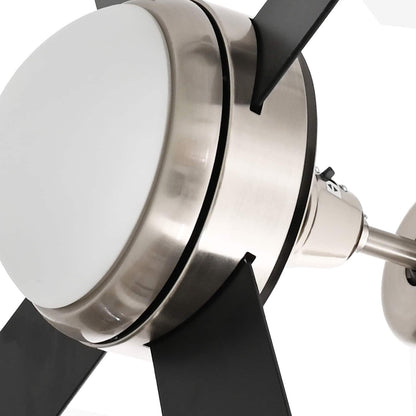 Plafondventilator met licht en afstandsbediening Ø 130 cm Zwart