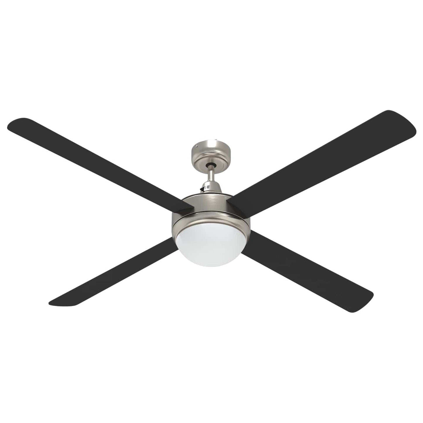 Plafondventilator met licht en afstandsbediening Ø 130 cm Zwart