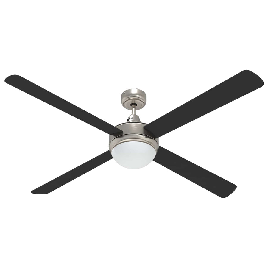 Plafondventilator met licht en afstandsbediening Ø 130 cm Zwart