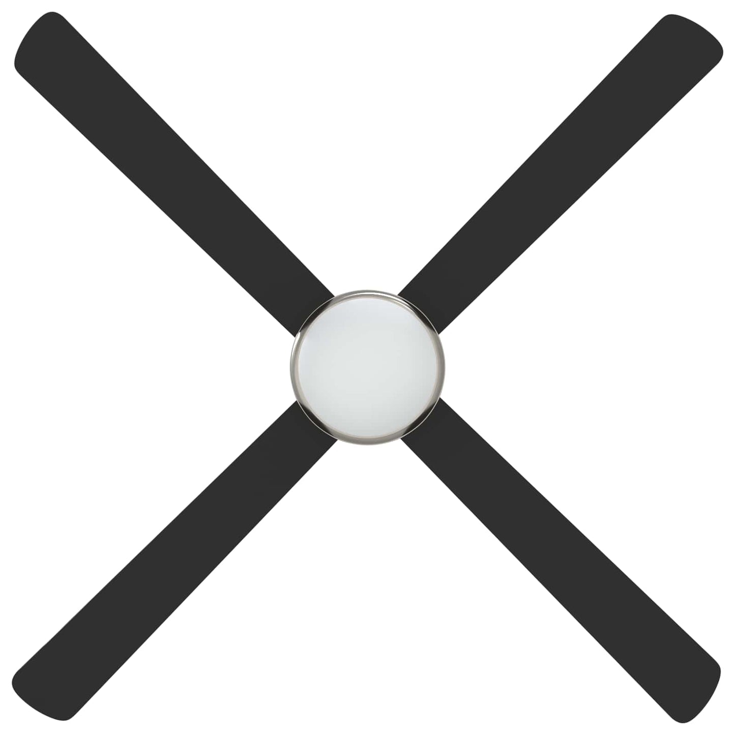 Plafondventilator met licht en afstandsbediening Ø 130 cm Zwart