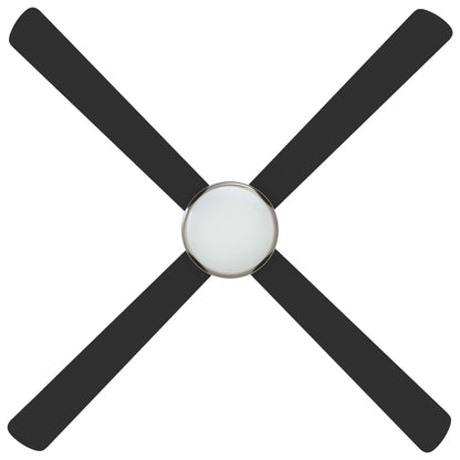 Plafondventilator met licht en afstandsbediening Ø 130 cm Zwart