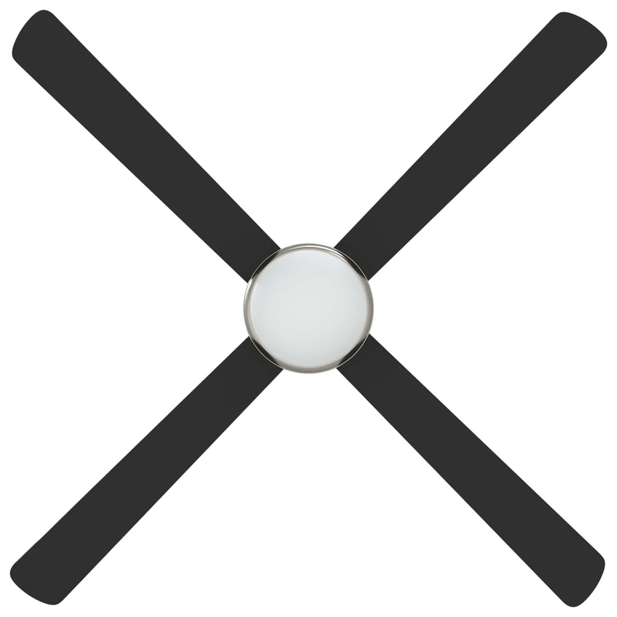 Plafondventilator met licht en afstandsbediening Ø 130 cm Zwart