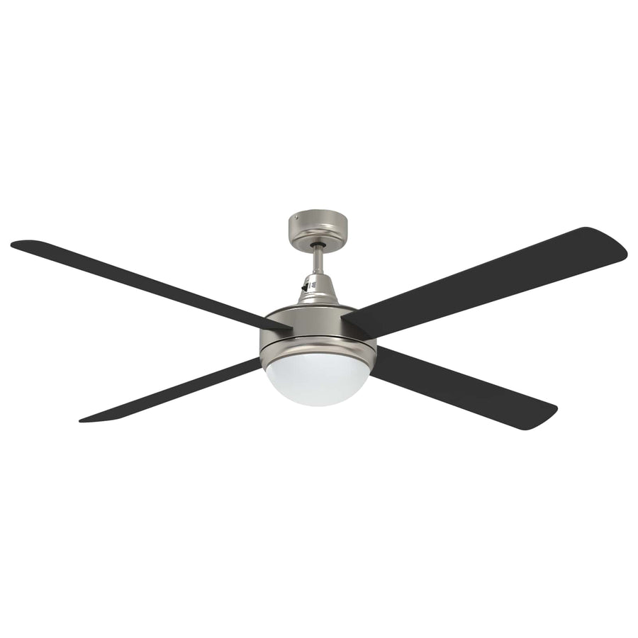 Plafondventilator met licht en afstandsbediening Ø 130 cm Zwart