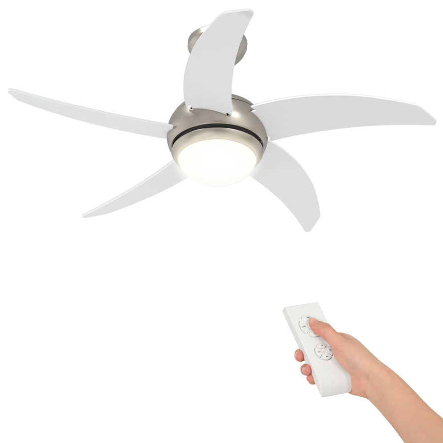 Plafondventilator met licht en afstandsbediening Ø 110 cm Wit