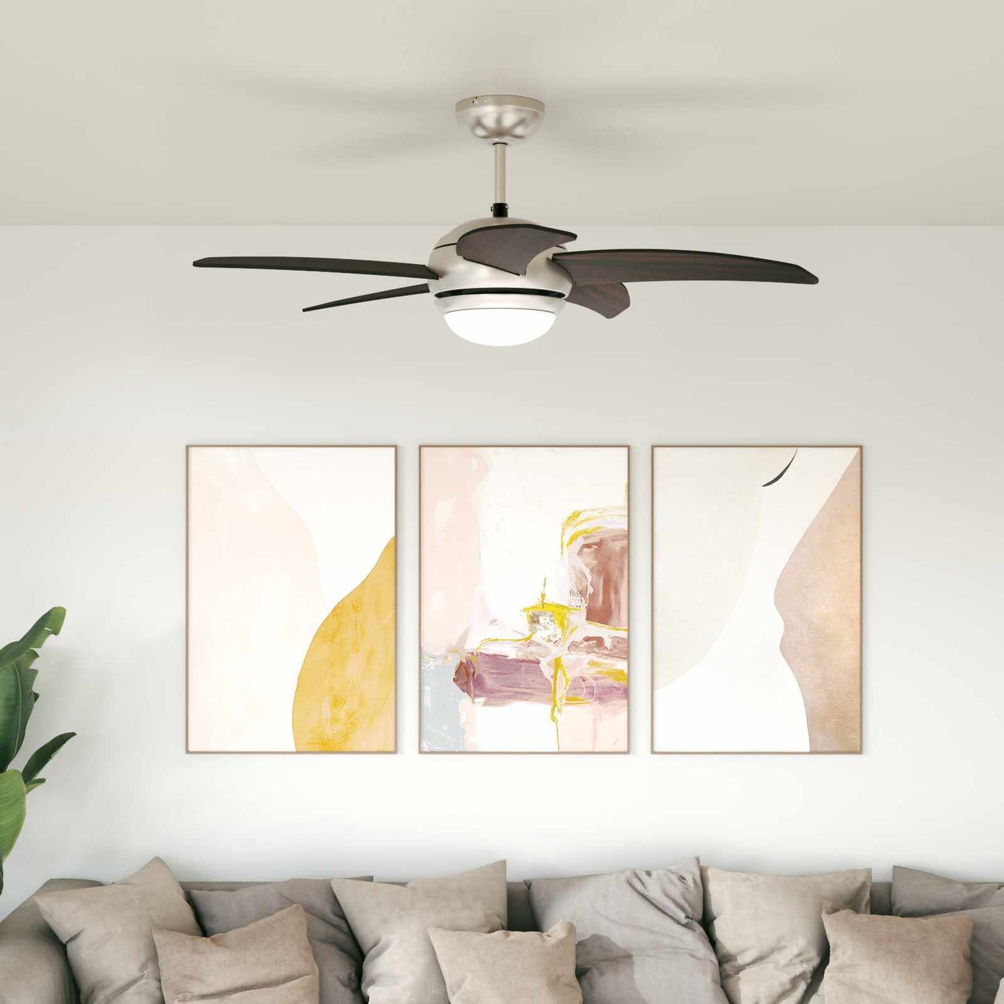 Plafondventilator met licht en afstandsbediening Ø 110 cm