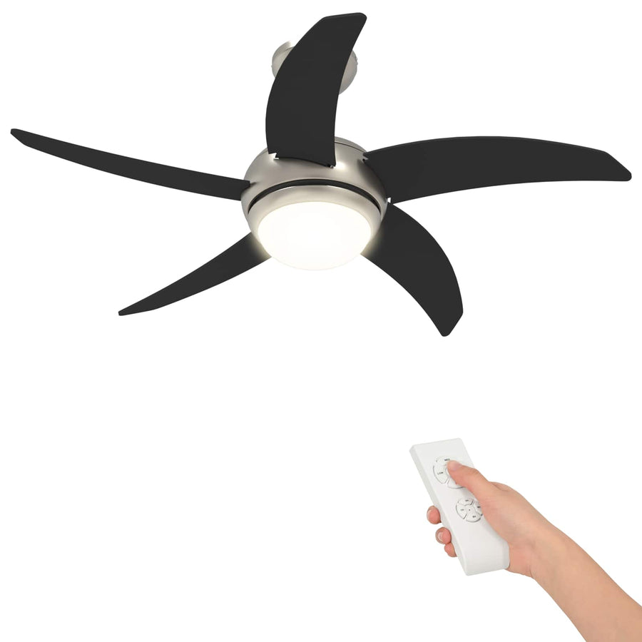 Plafondventilator met licht en afstandsbediening Ø 110 cm Zwart