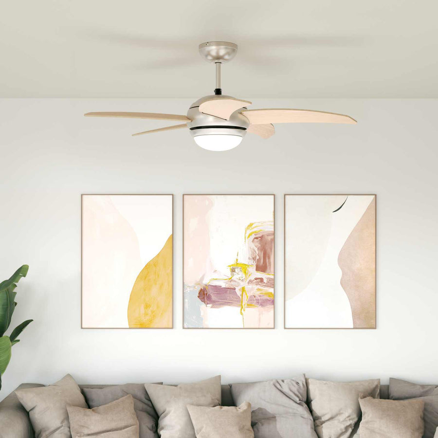 Plafondventilator met licht en afstandsbediening Ø 110 cm