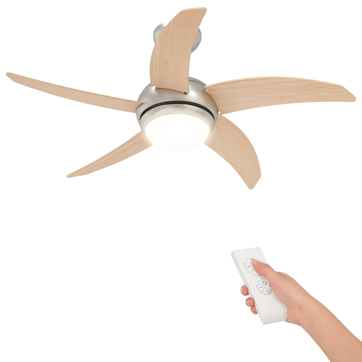 Plafondventilator met licht en afstandsbediening Ø 110 cm