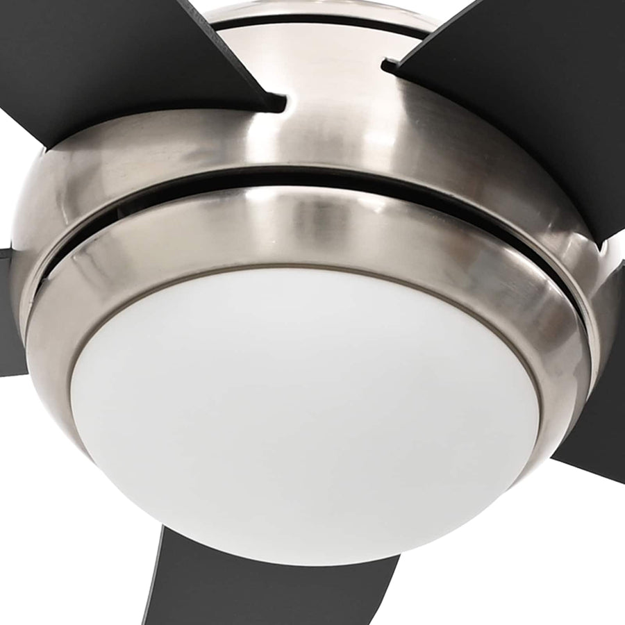Plafondventilator met licht en afstandsbediening Ø 130 cm Zwart