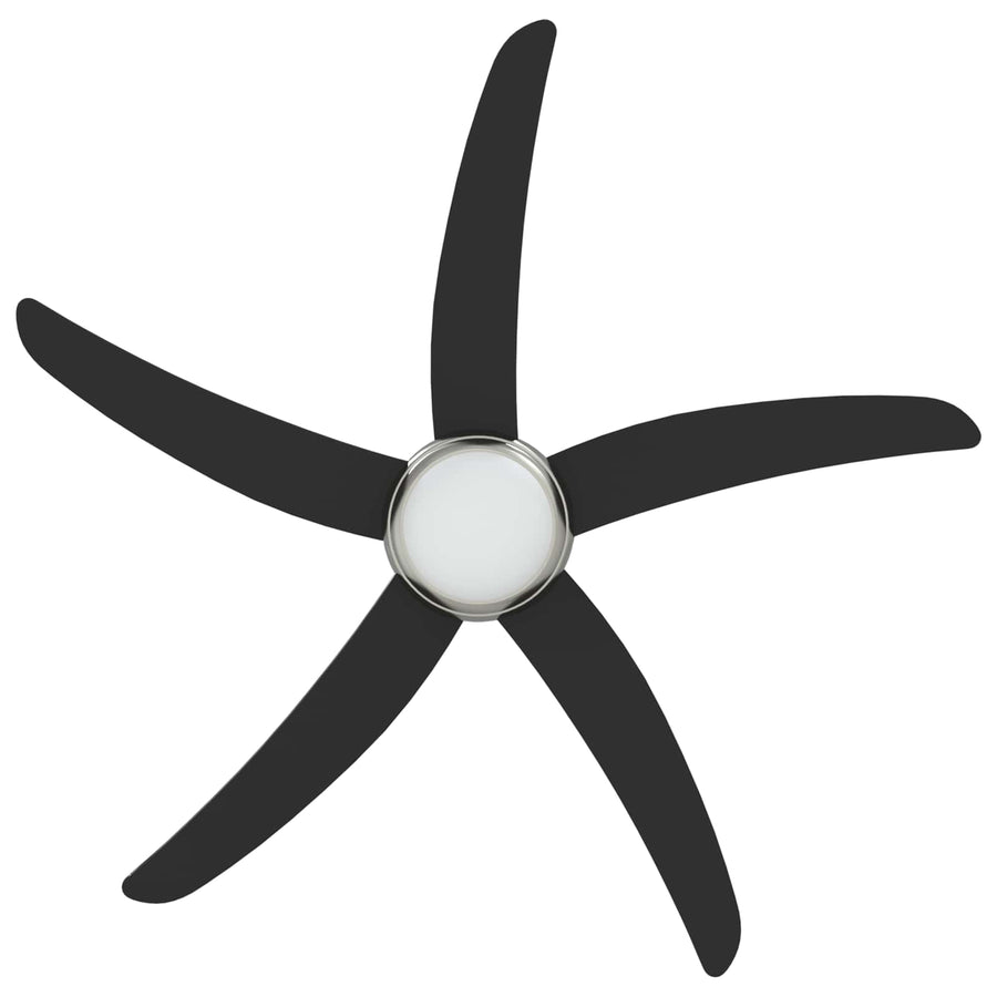 Plafondventilator met licht en afstandsbediening Ø 130 cm Zwart