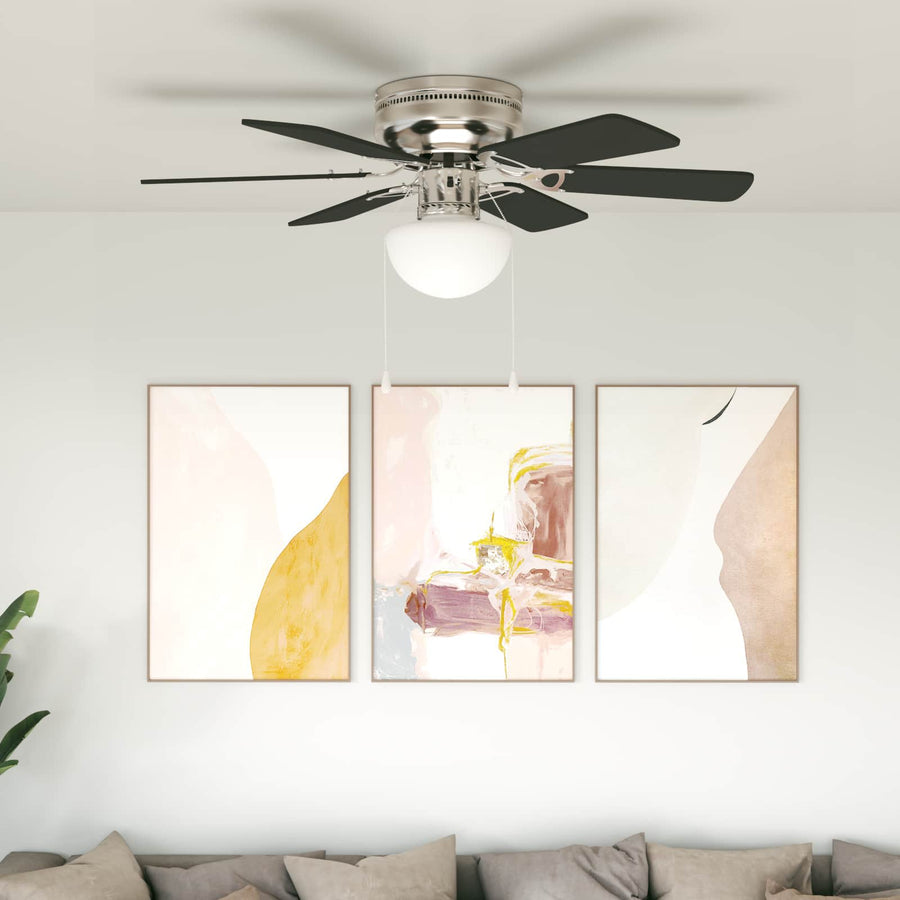 Plafondventilator met licht Ø 82 cm Zwart