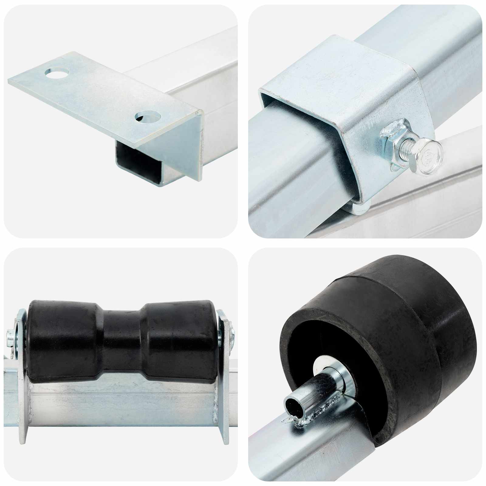 Boot Trailer Ondersteuning 90,5 x 12 x 32 cm zilver