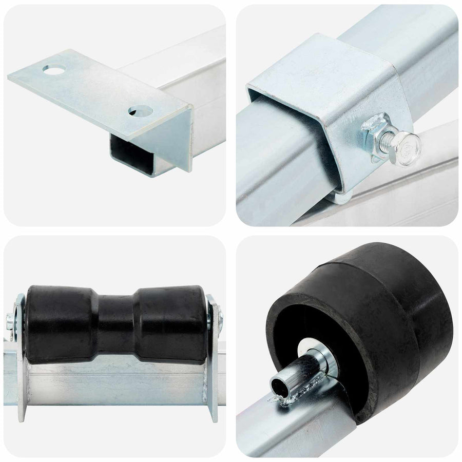 Boot Trailer Ondersteuning 90,5 x 12 x 32 cm zilver