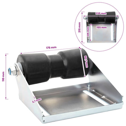 Boot Trailer Roller met Beugel 20,3 cm Gegalvaniseerd staal