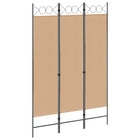 3-Panel Room Divider Beige 120 x 180 cm Fabric