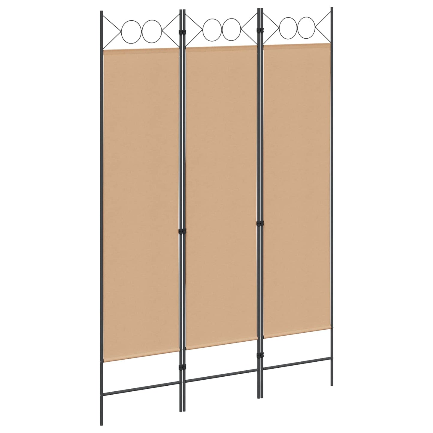 3-Panel Room Divider Beige 120 x 180 cm Stof