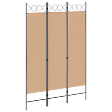 3-Panel Room Divider Beige 120 x 180 cm Stof
