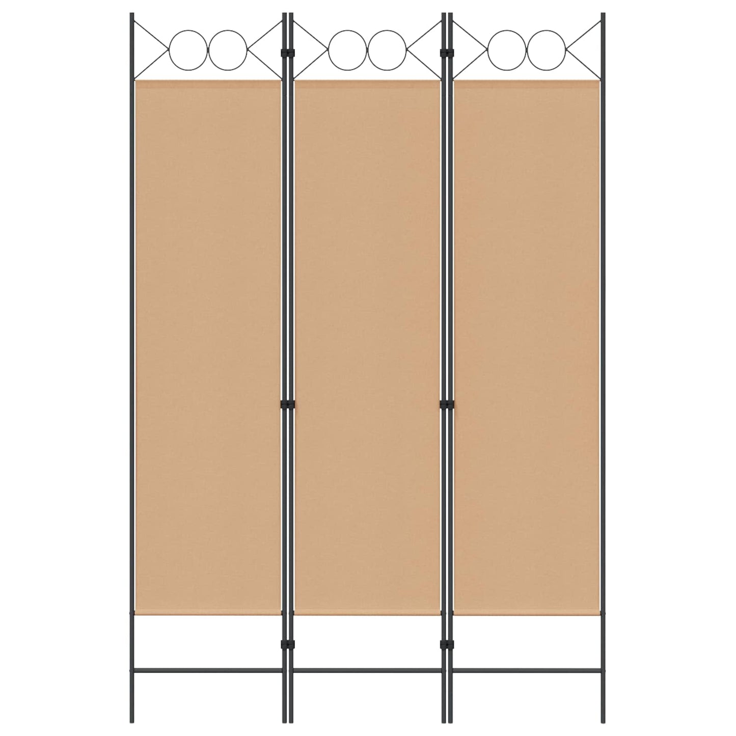 3-Panel Room Divider Beige 120 x 180 cm Stof
