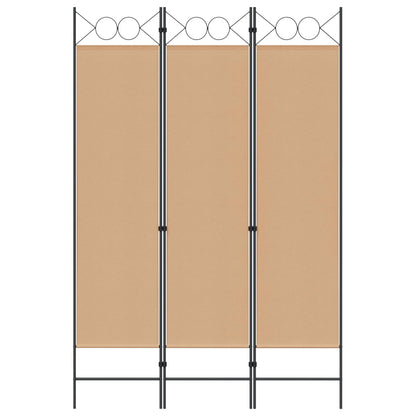 3-Panel Room Divider Beige 120 x 180 cm Stof