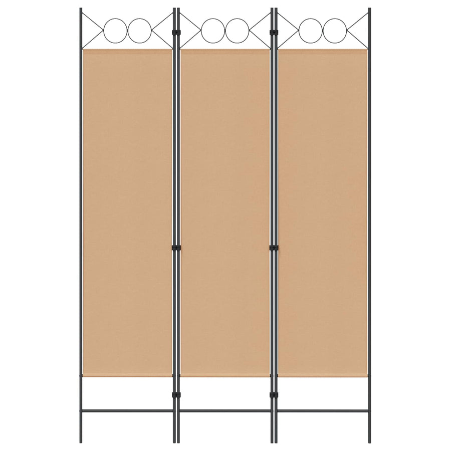 3-Panel Room Divider Beige 120 x 180 cm Stof