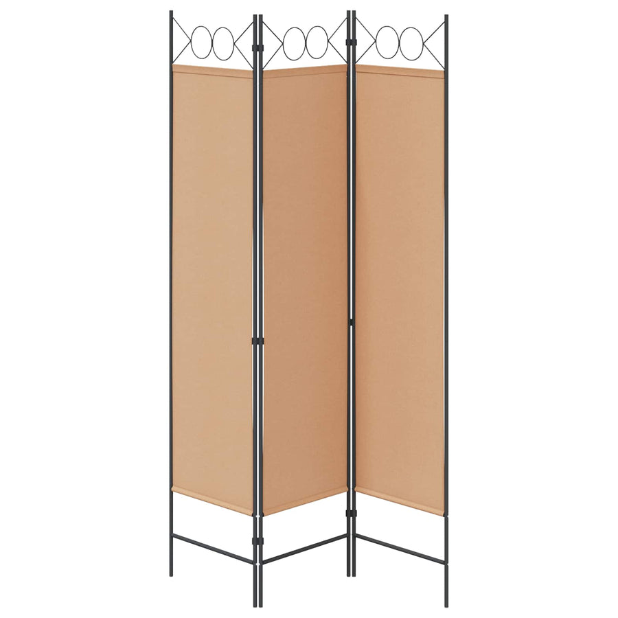 3-Panel Room Divider Beige 120 x 180 cm Stof